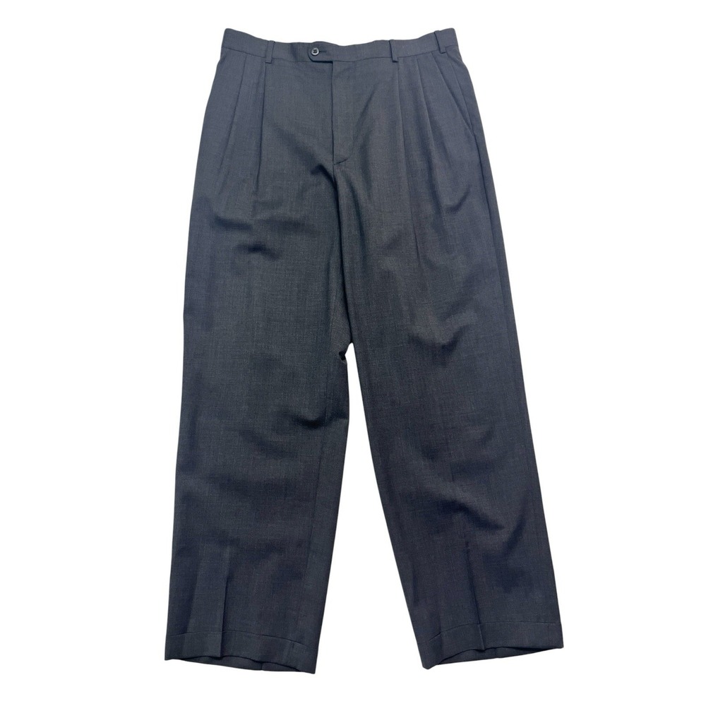 Zanella Italy 34x30 Charcoal Austin Dress Pants Trousers Pleated High Waist